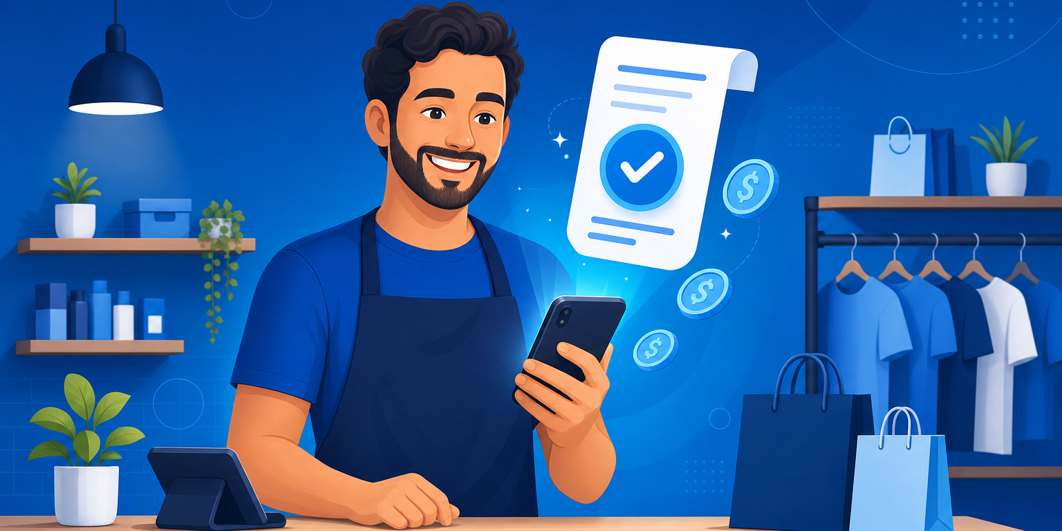 Dono de comércio MEI pagando a guia mensal DAS pelo celular