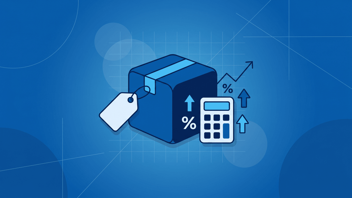 Lojista calculando o preço de venda de um produto com markup e margem
