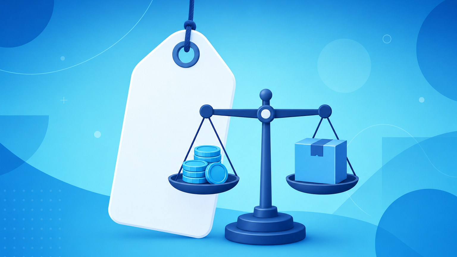 Etiqueta de desconto e calculadora sobre um balcão de loja, representando como dar desconto sem ter prejuízo