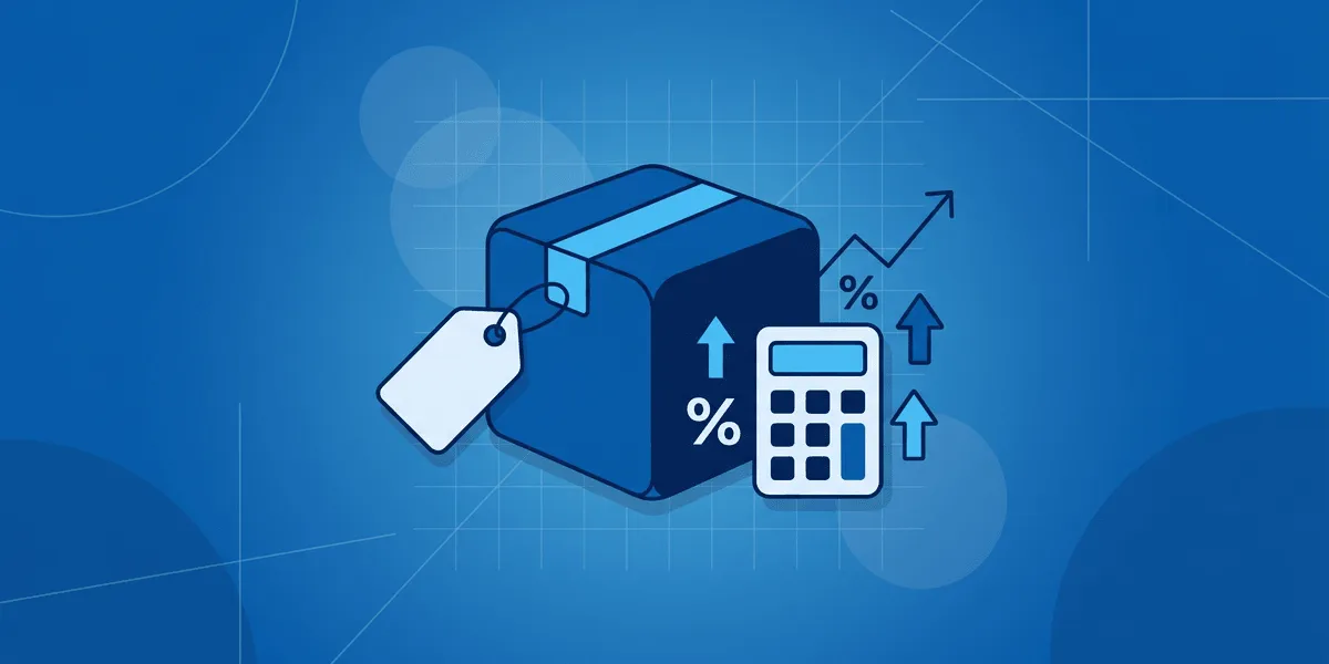 Lojista calculando o preço de venda de um produto com markup e margem
