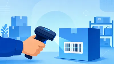 Leitor bipando o código de barras de um produto no caixa de uma loja física