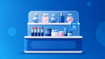 Lojista controlando o estoque de uma loja de cosméticos e perfumaria em um sistema de gestão