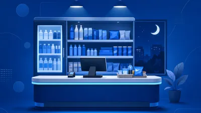 Balcão de loja de conveniência com PDV emitindo nota fiscal em um sistema para tabacaria e adega